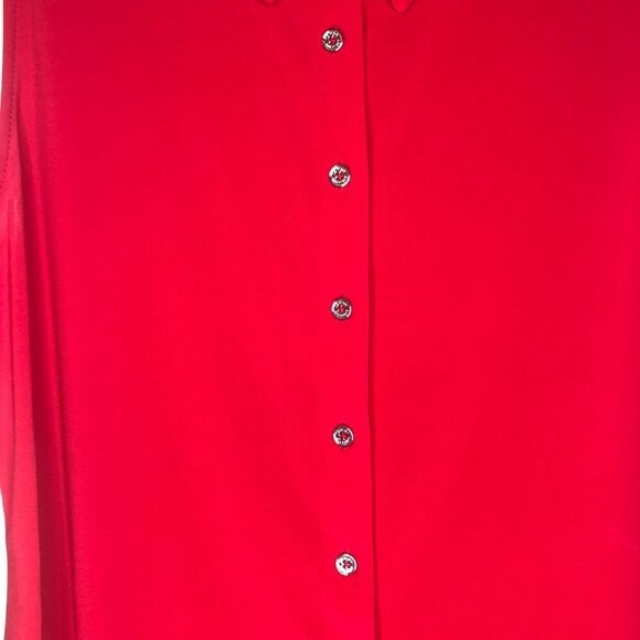 Tommy Hilfiger Sleeveless Button Down Blouse, NWOT, Red, Size L - Picture 4 of 8
